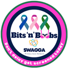 Bits 'n' boobs campaign logo with text 'Don't delay get screened today'