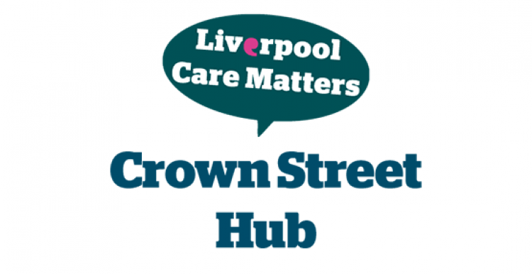 image of liverpool care matters logo above the words Crown Street Hub