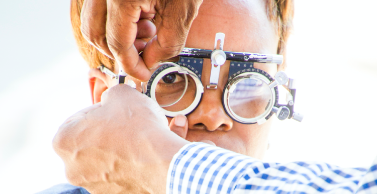 Image of a woman having an eye test