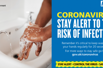 Hands washing over a sink with soap - Coronavirus stay alert to the risk of infection
