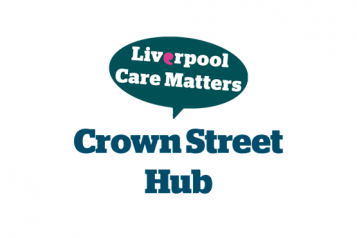 image of liverpool care matters logo above the words Crown Street Hub