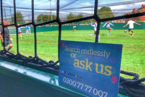 Healthwatch Liverpool at Liverpool Homeless Football event Healthwatch Liverpool at Liverpool Homeless Football event