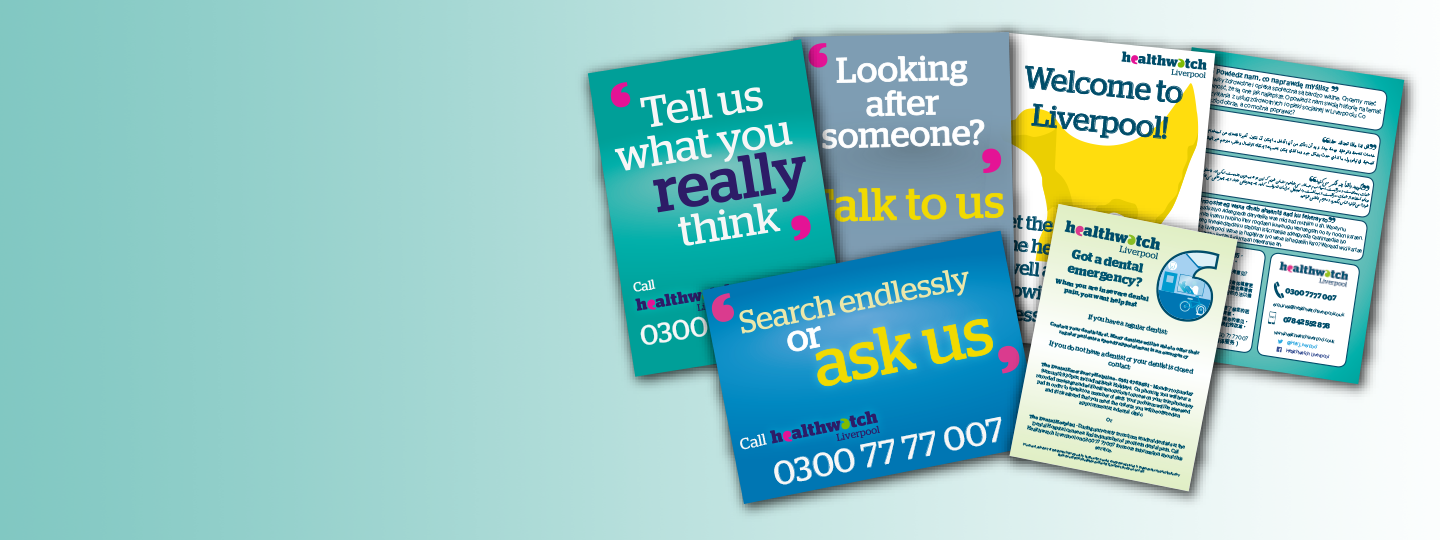 images of Healthwatch Liverpool leaflets