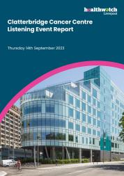 Front page of Clatterbridge Cancer Centre Listening event report