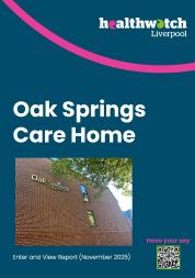 front cover of Oak Springs Care Home Enter and View report